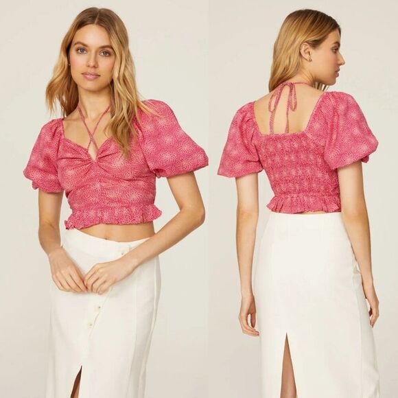 Anthropologie Tops - Anthropologie Banjanan Agatha Crop Top in Pink Size Large $185